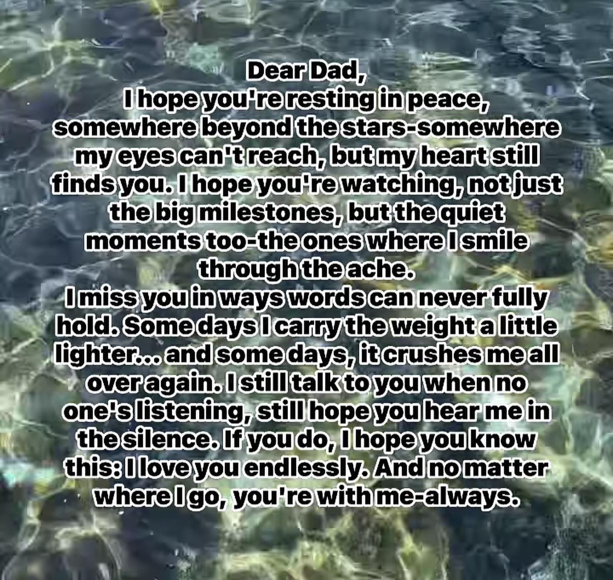 A text on the water