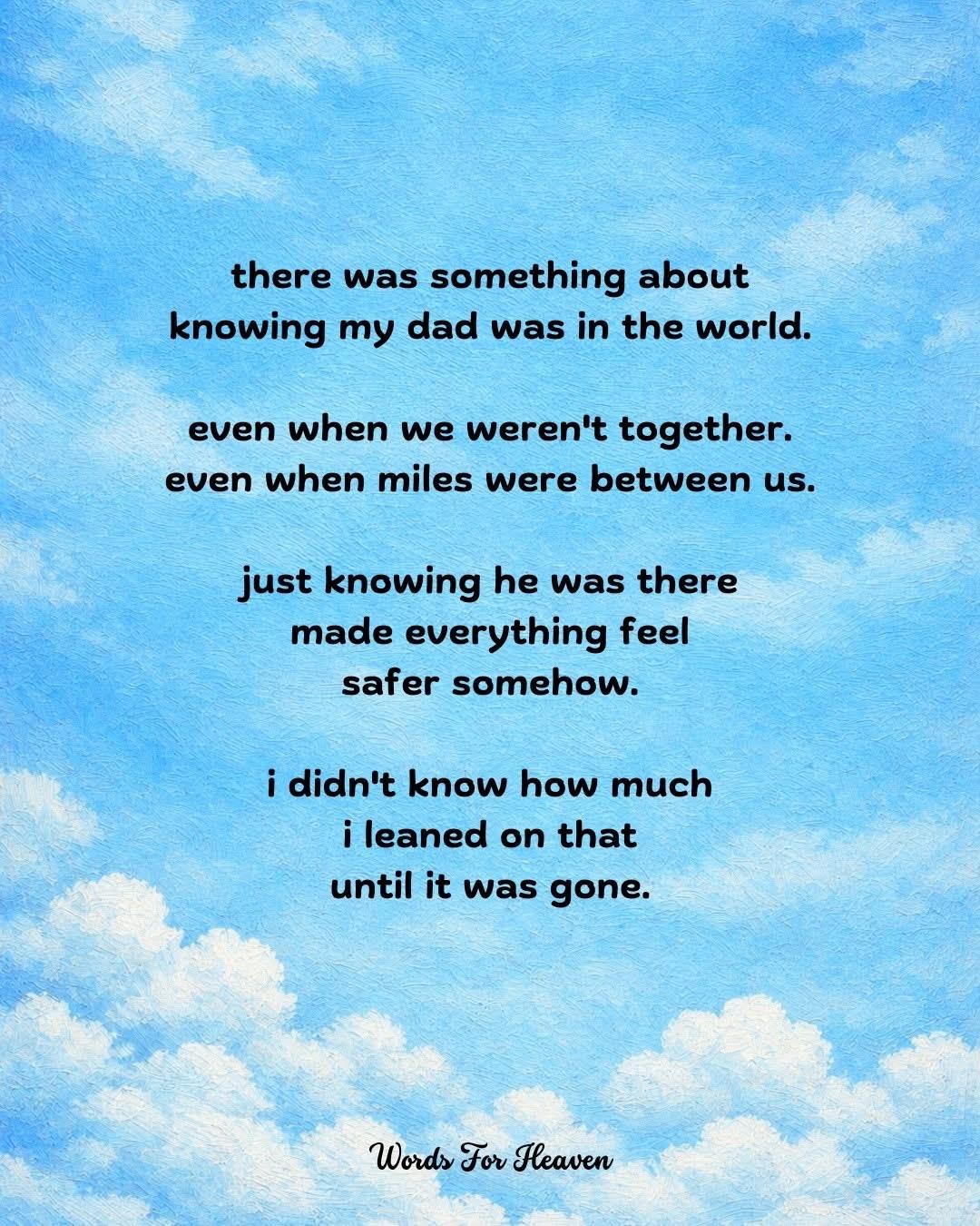 A blue sky with clouds and text