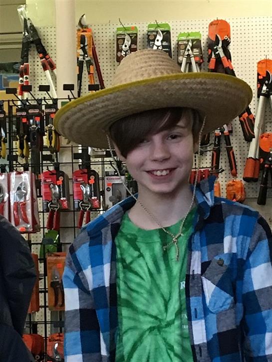 A boy wearing a hat