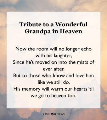 A touching tribute to a grandpa, celebrating his laughter and cherished memories shared with family.