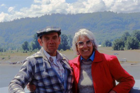 A man and woman standing together