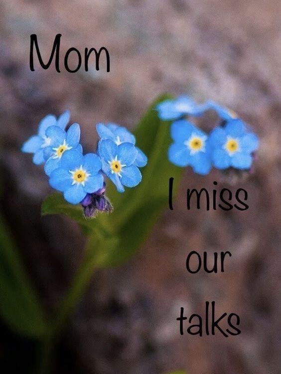 Sentimental message accompanied by delicate blue flowers, expressing loss and cherished memories.