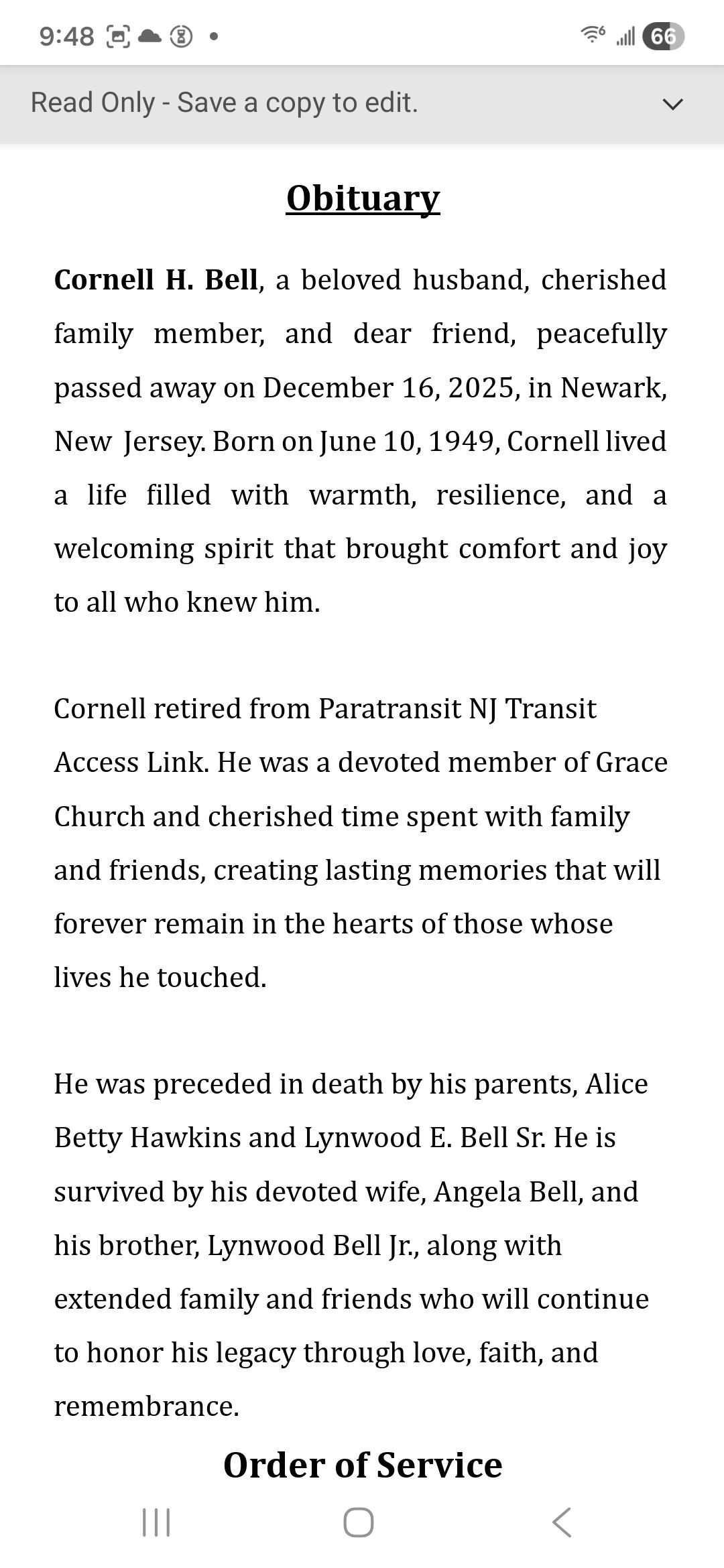 A close-up of a letter