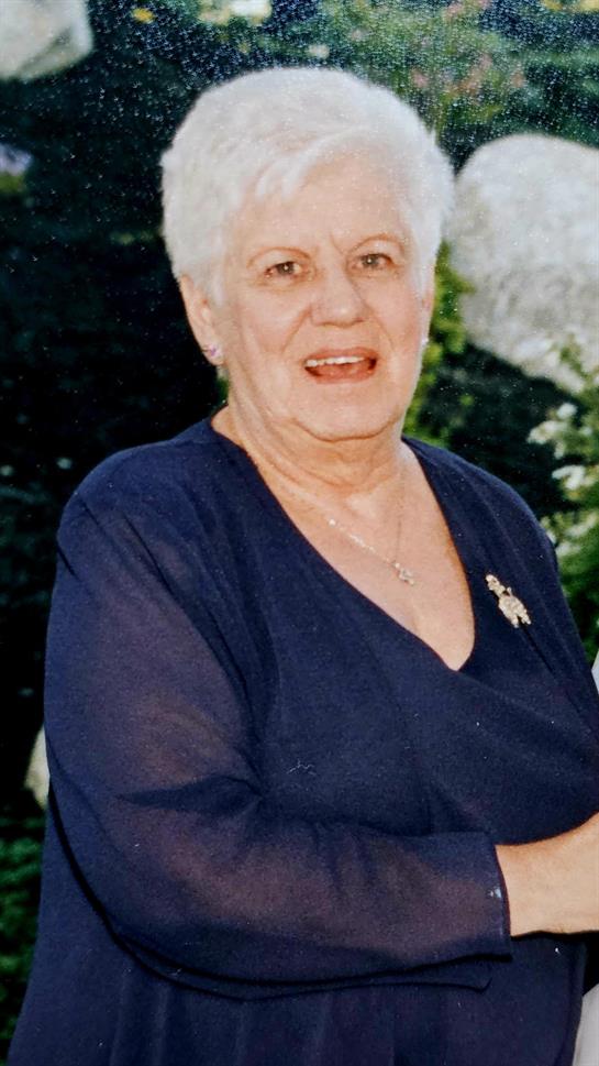 A woman with white hair