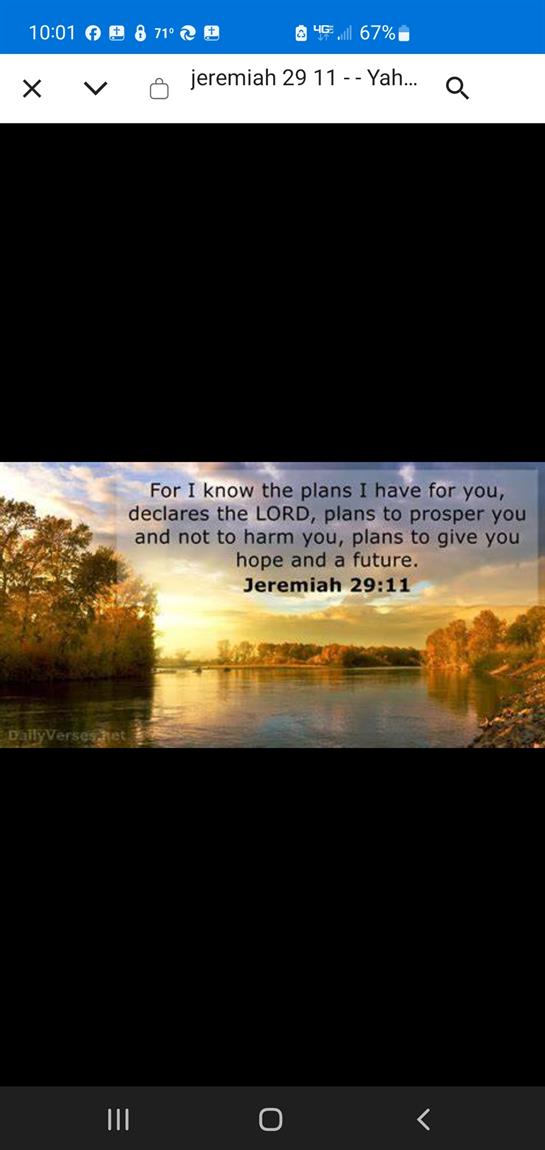 A tranquil river scene at sunset, featuring trees and a meaningful quote about hope and plans.