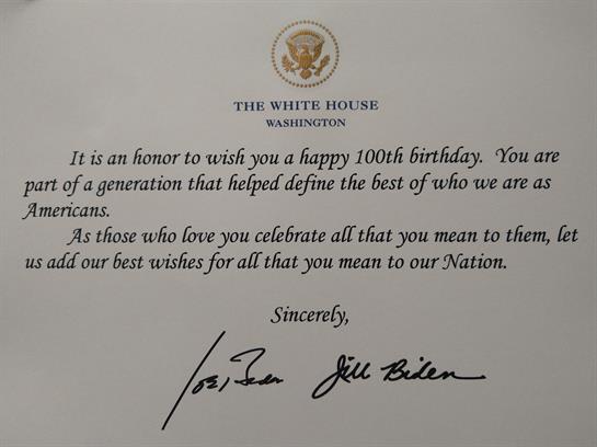 A heartfelt birthday message honoring a 100-year-old individual and their legacy.