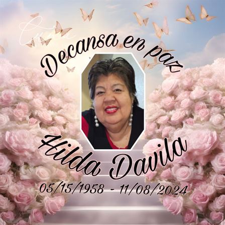 A woman in a funeral card