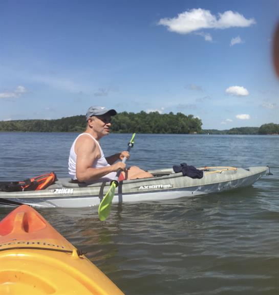 A man in a kayak