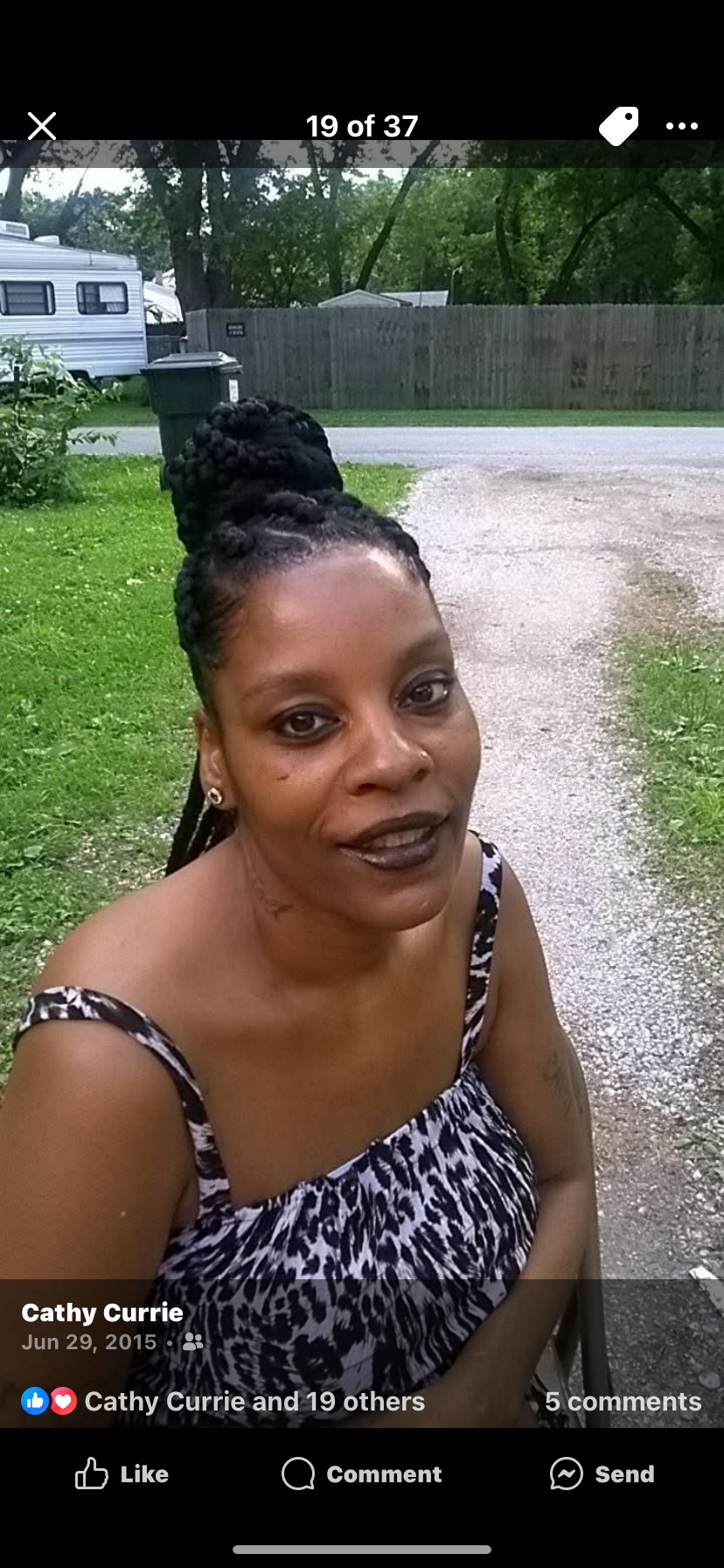 A woman smiling at the camera