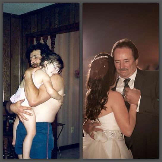 Sweet moments between a father and daughter show love from childhood to wedding day.