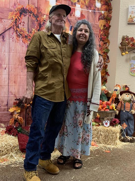 A man and woman standing together