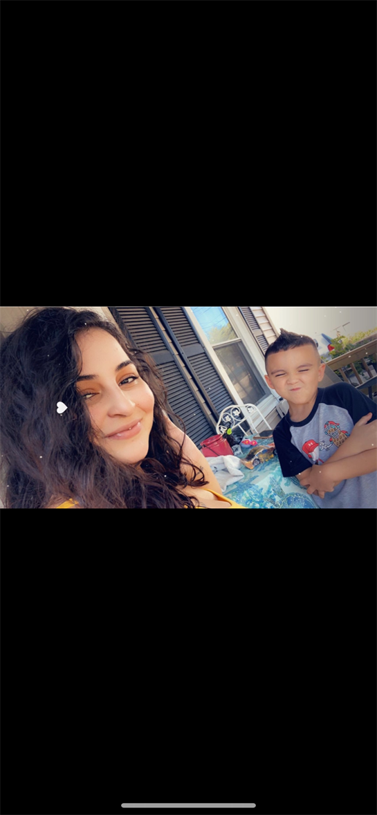 A woman and a boy