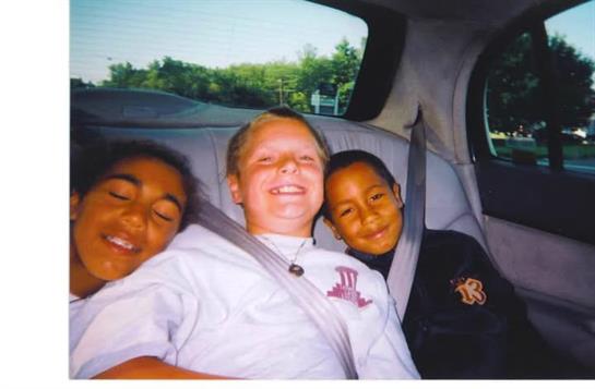 A group of children in a car