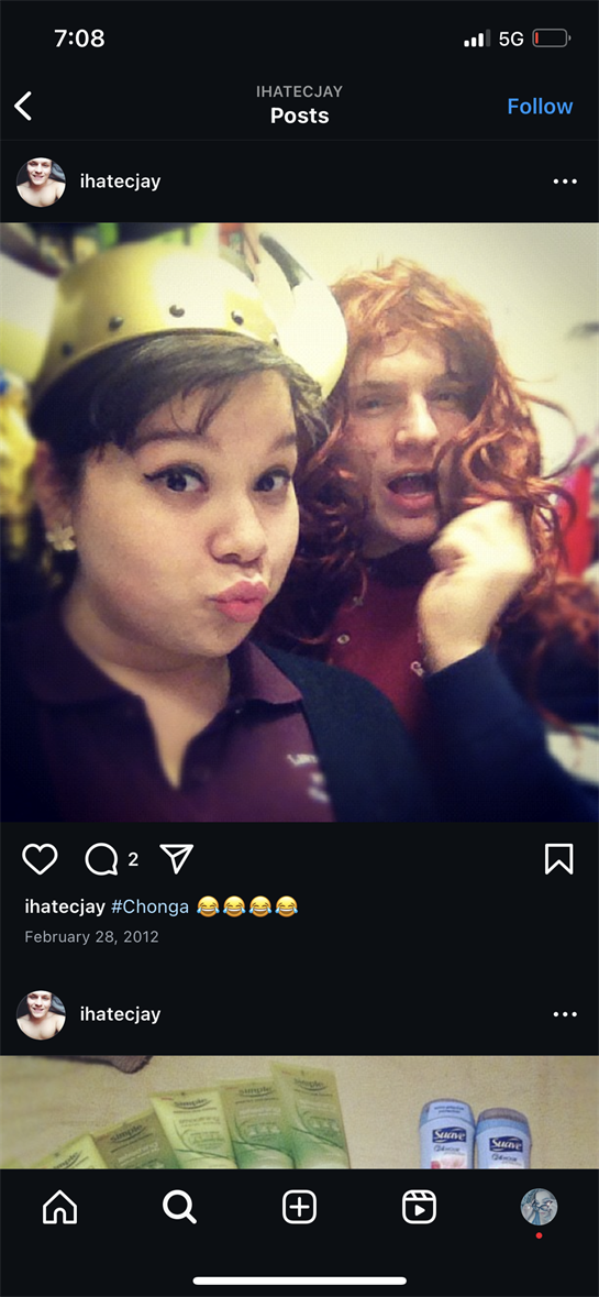 A woman and man taking a selfie