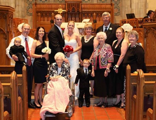 A group of people posing for a photo