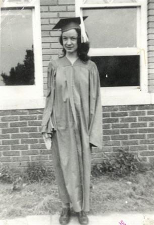 A woman in a gown