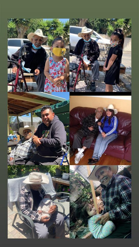 Grandfather enjoys precious time with his grandchildren in various outdoor locations.