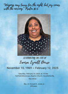 Friends and family gather to honor the life of Lanisa Lynell Dorse at a memorial service.