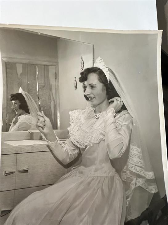 A woman in a wedding dress