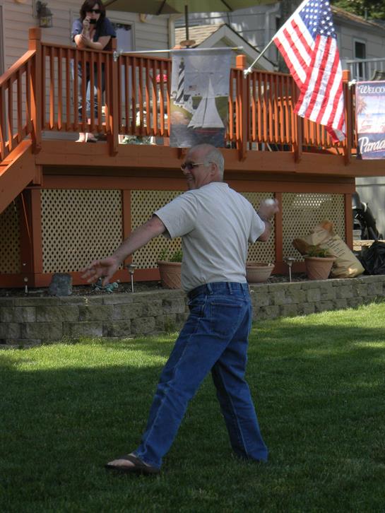 A man throwing a ball