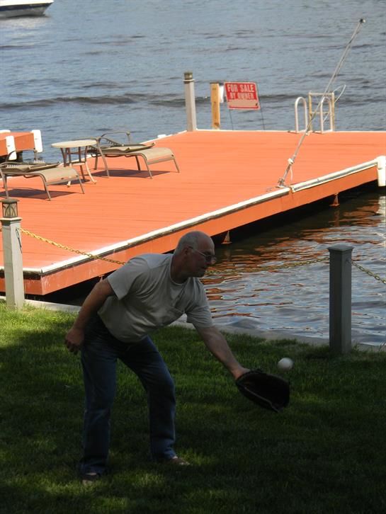 A man throwing a ball