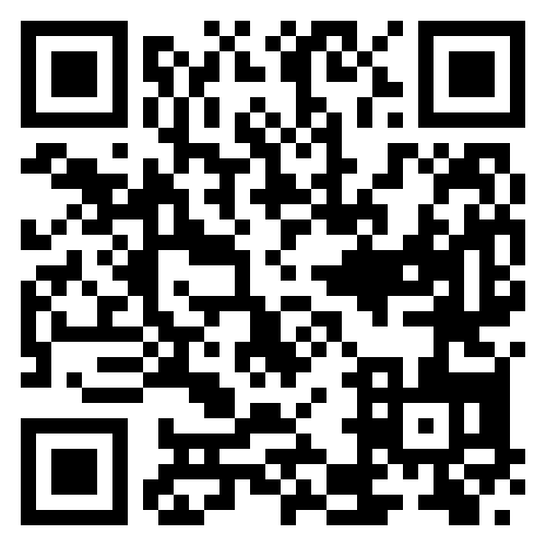 Black and white QR code is prominently positioned on a white background for scanning.