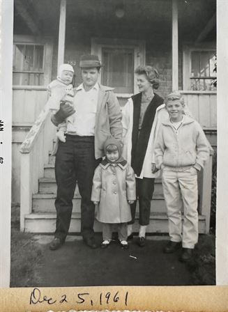 A family posing for a photo