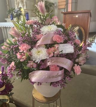 A bouquet of flowers in a vase