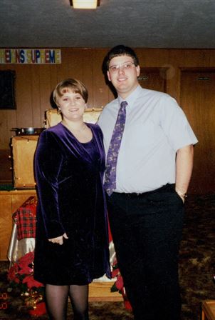 A man and woman standing together