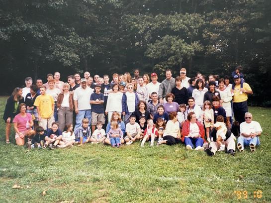 A large group of people posing for a photo