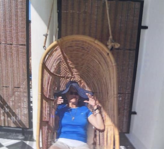 A woman sitting in a chair