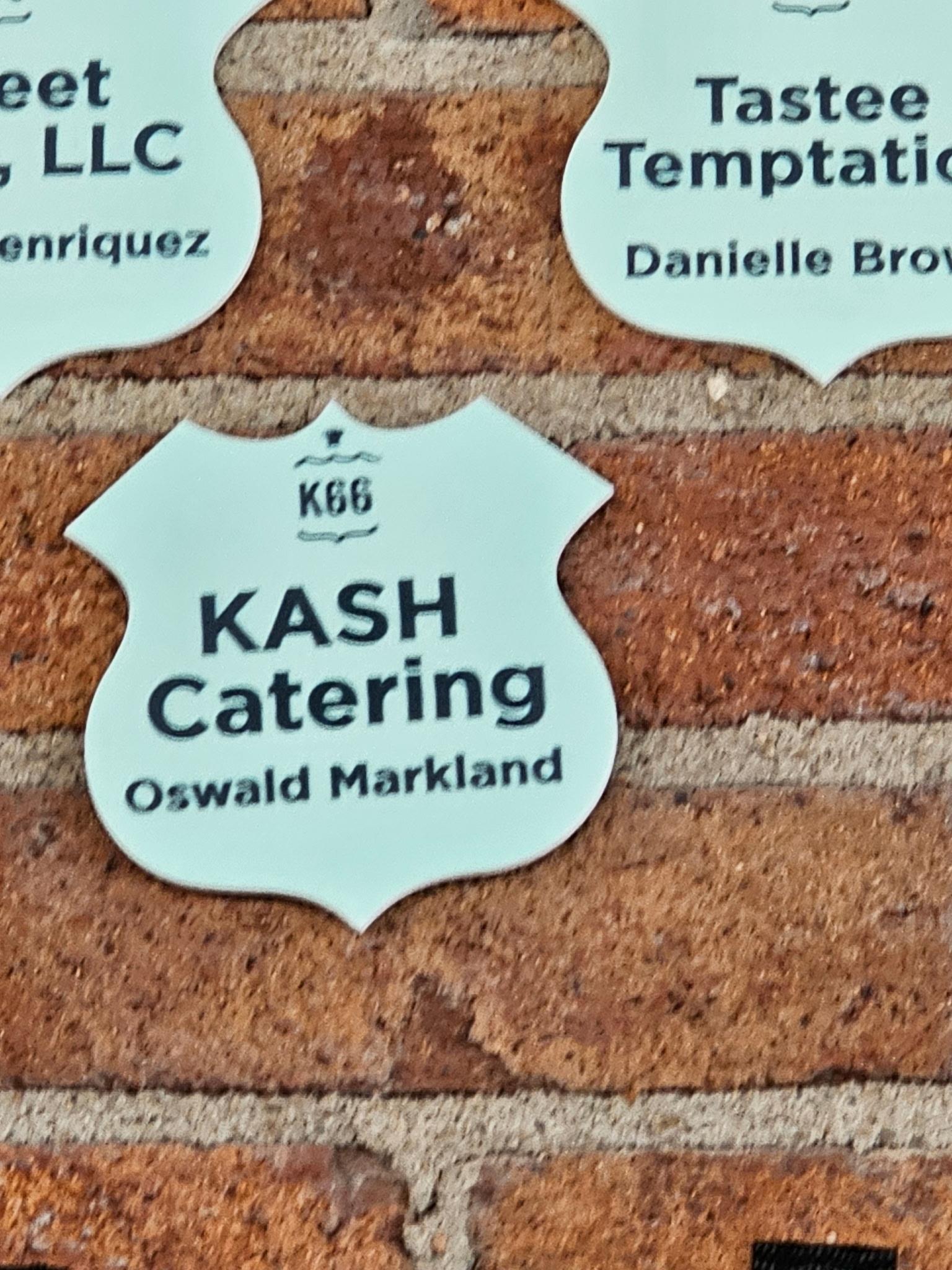 A group of white paper signs on a brick wall