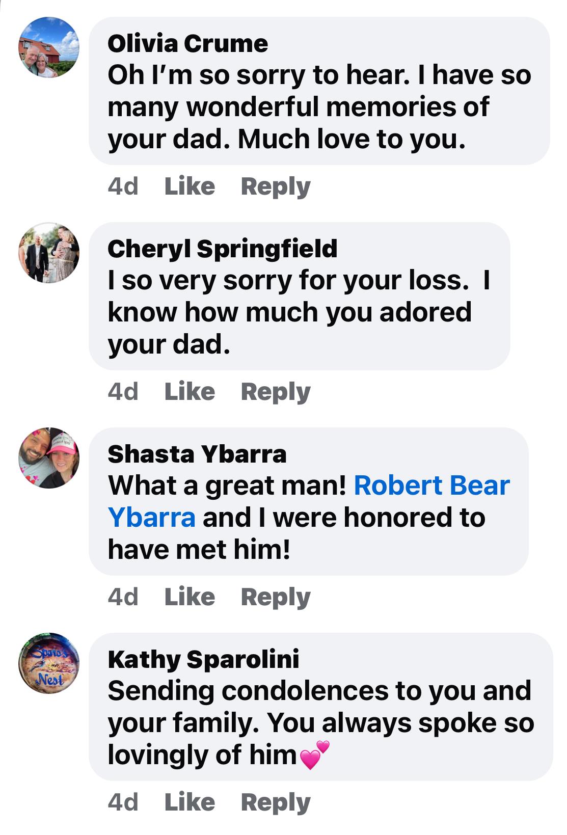 Community members express sorrow and share cherished memories following a father's passing.