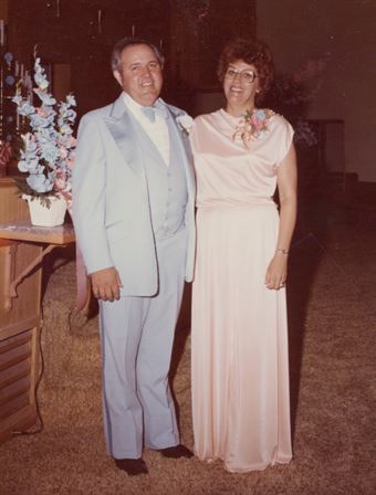 A man and woman standing together