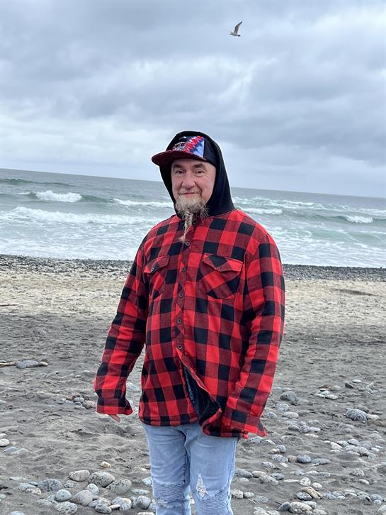 A man standing on a beach