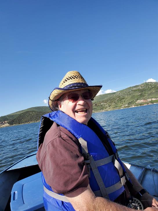 A man in a boat