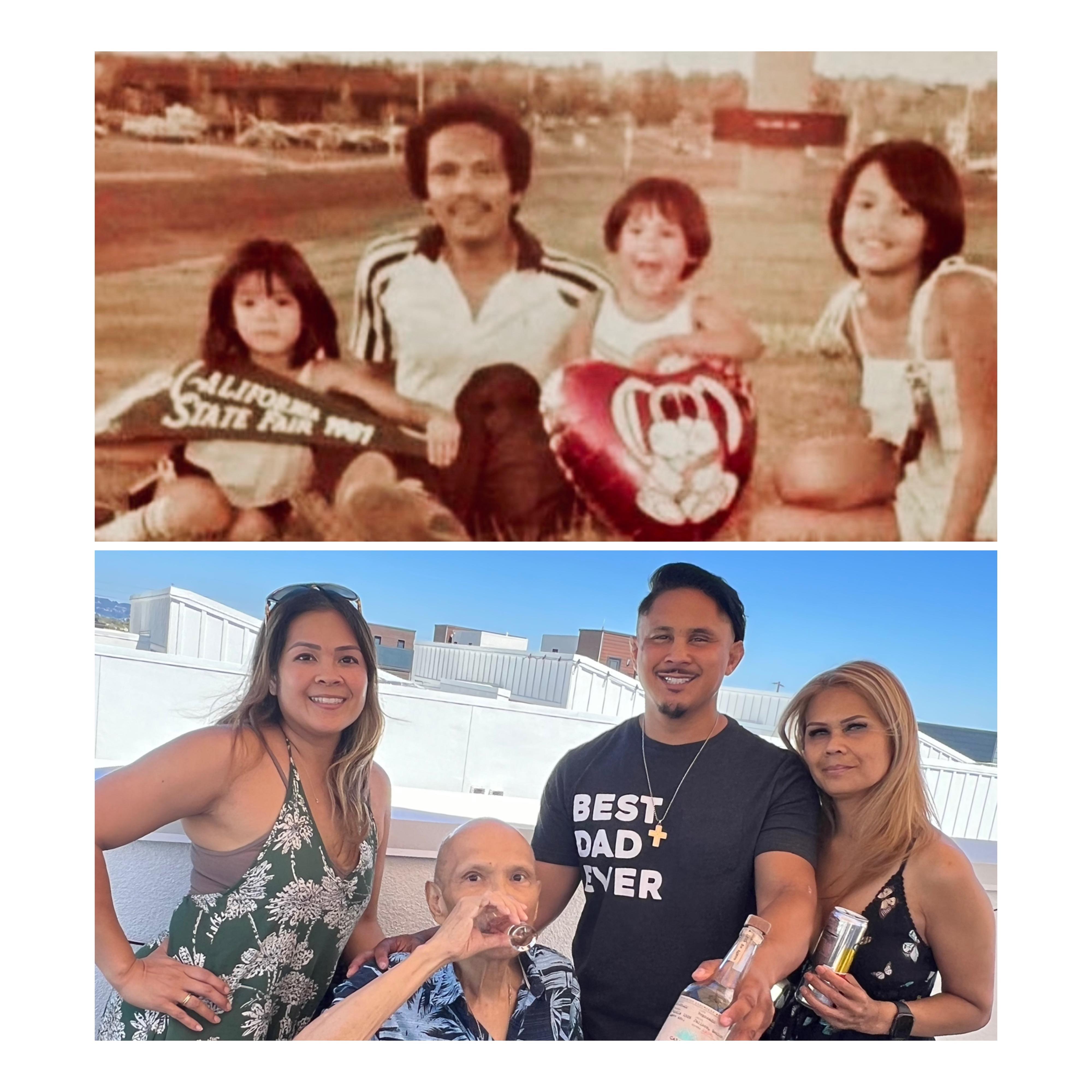 Family members gather outside to celebrate moments, showing love and connection.