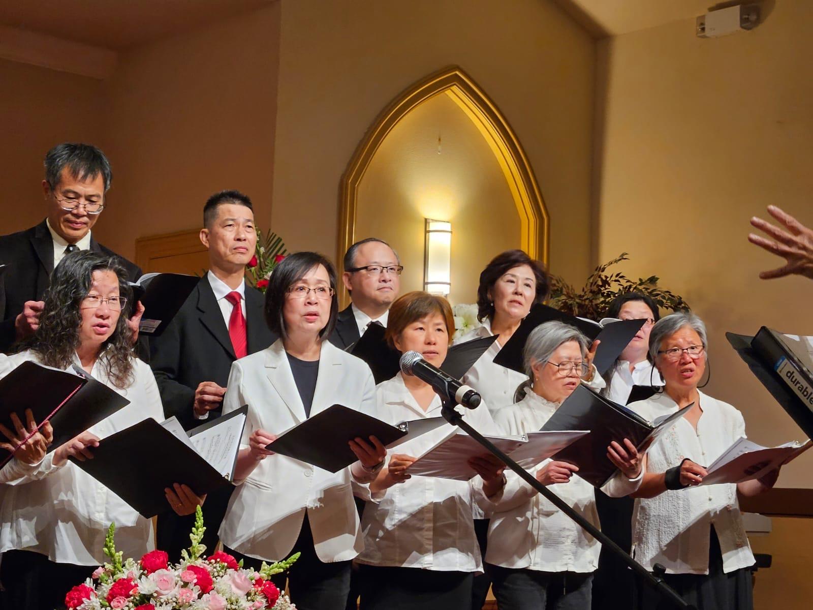 A diverse choir sings passionately in a church, showcasing unity and musical talent.