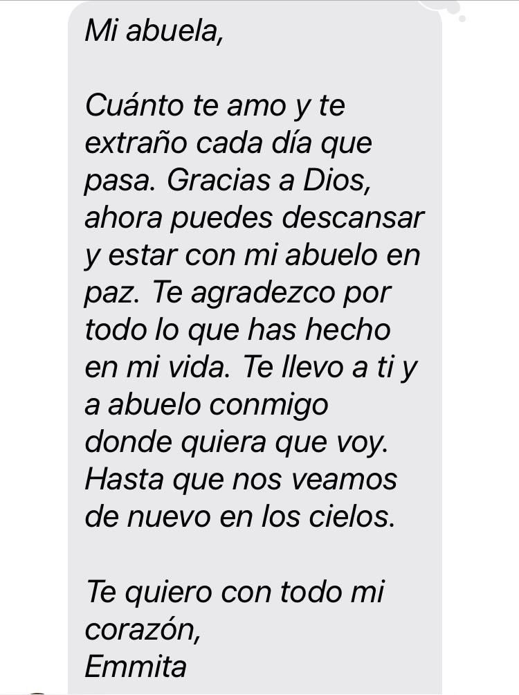 A heartfelt letter expresses love and gratitude for a late grandmother.