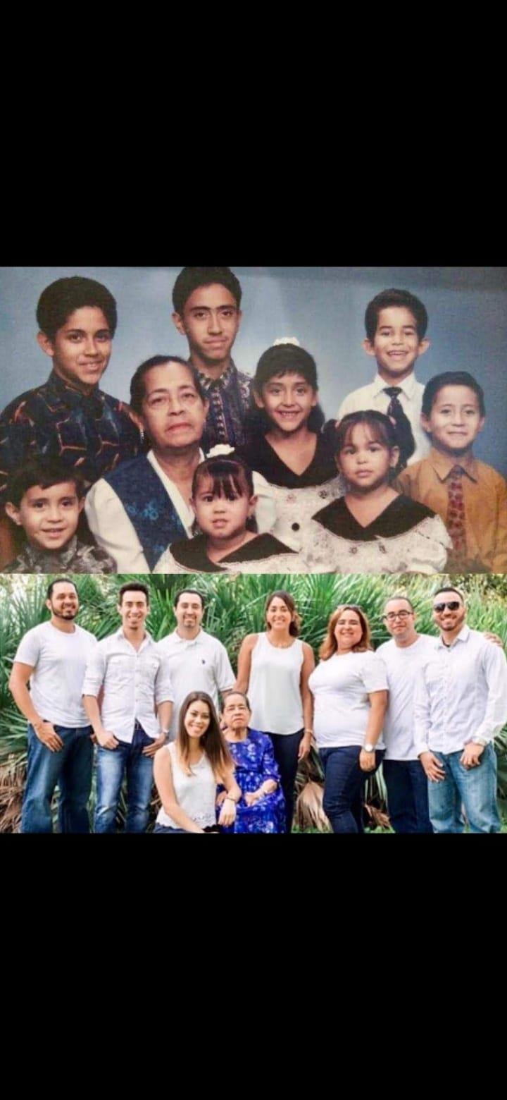 A gathering shows a family posing together, highlighting love and connections through the years.