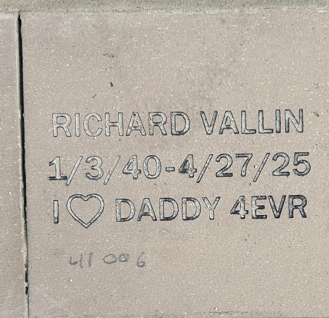 A stone with engraved text