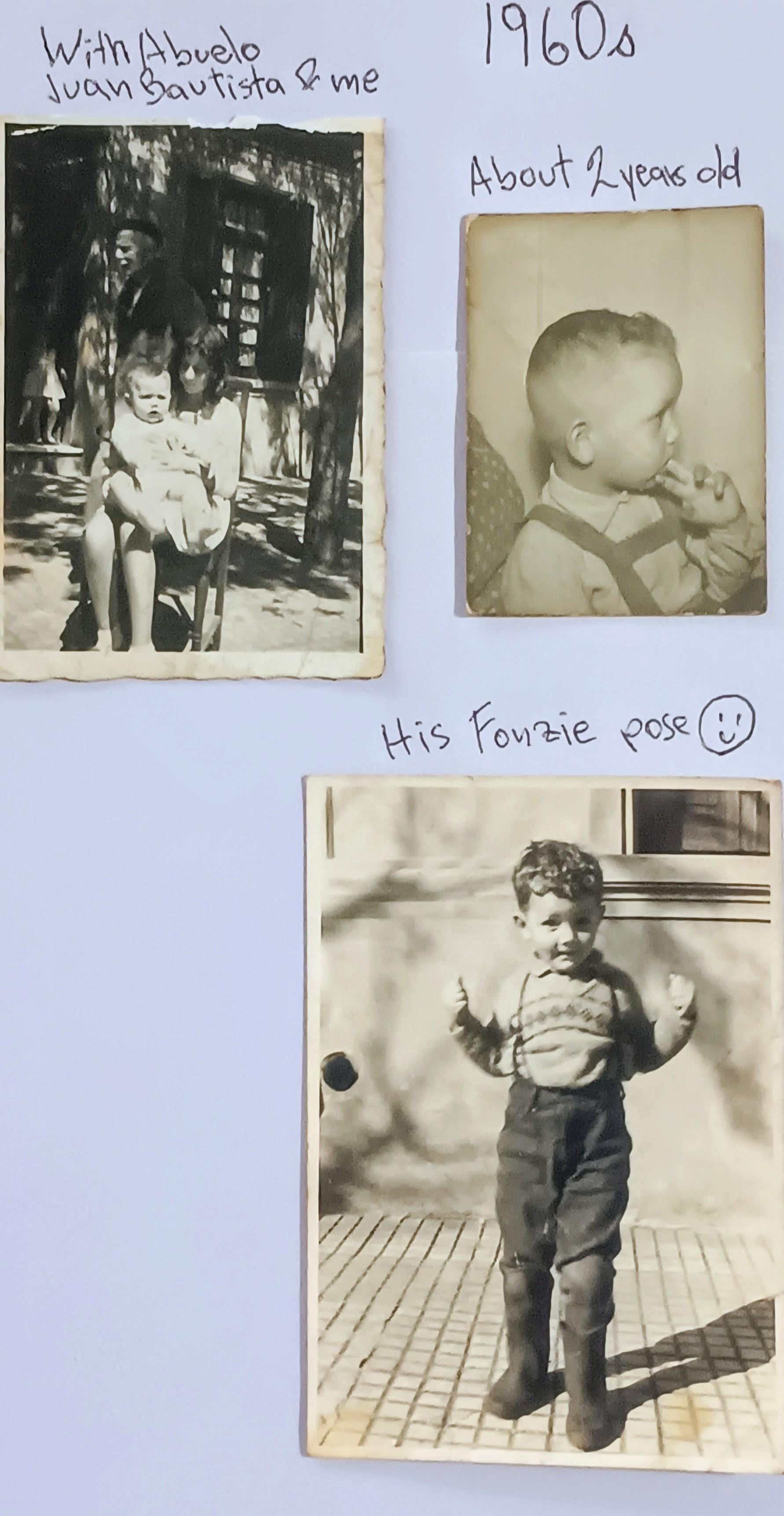 A collage of pictures of a child