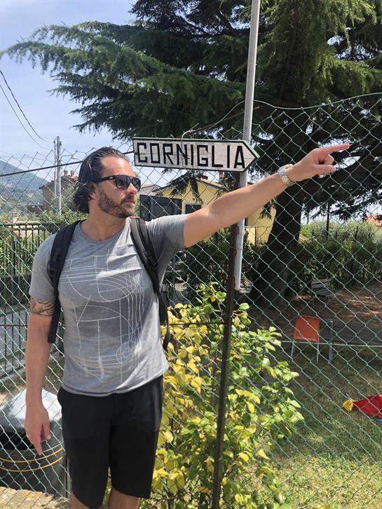 A man pointing at something