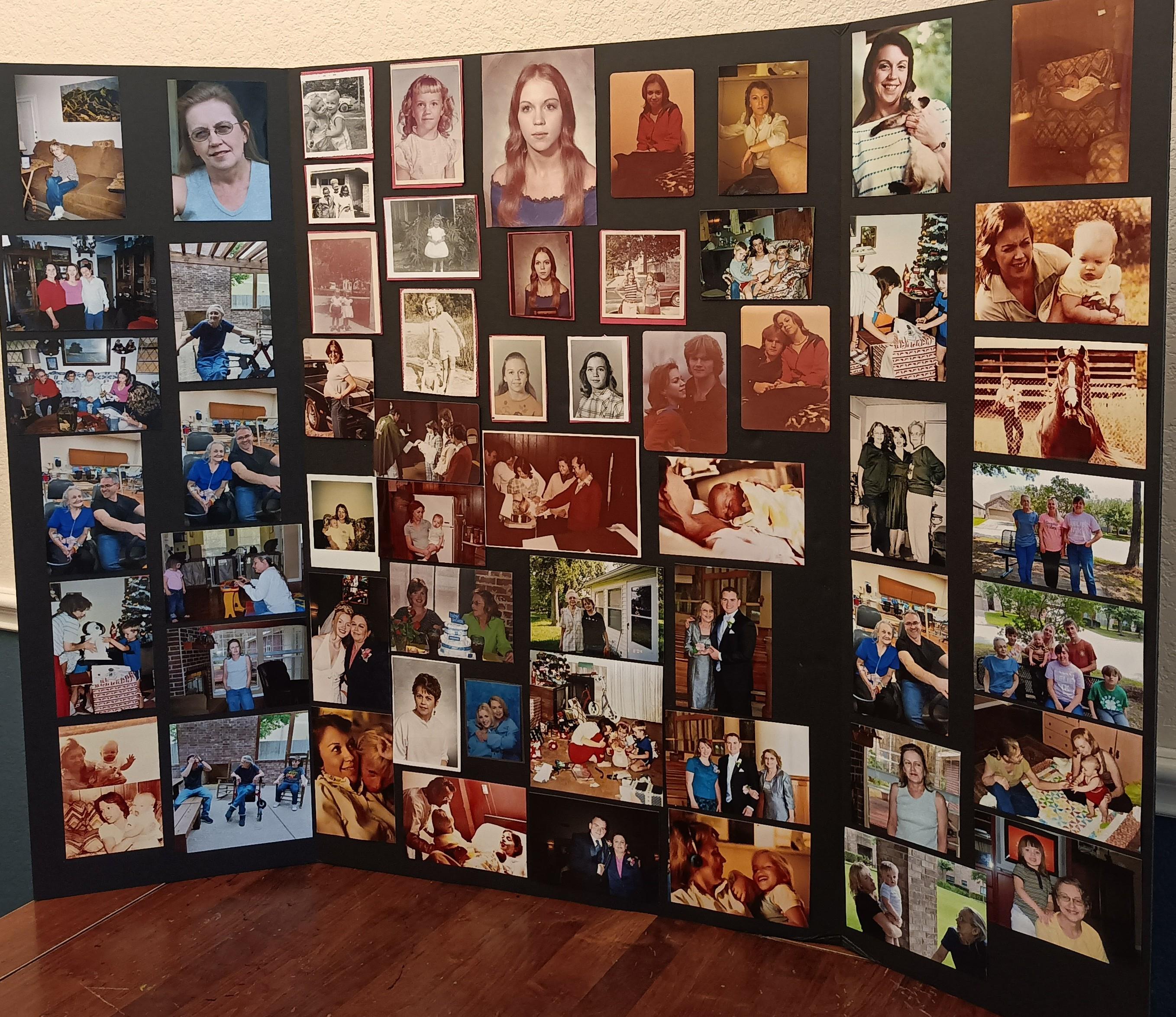 A colorful collage showcases joyful family gatherings and precious memories in photos.