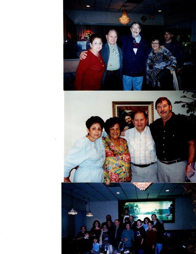 Friends and family joyfully celebrate a gathering at a restaurant, sharing smiles and memories.