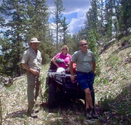 A group of people on a vehicle