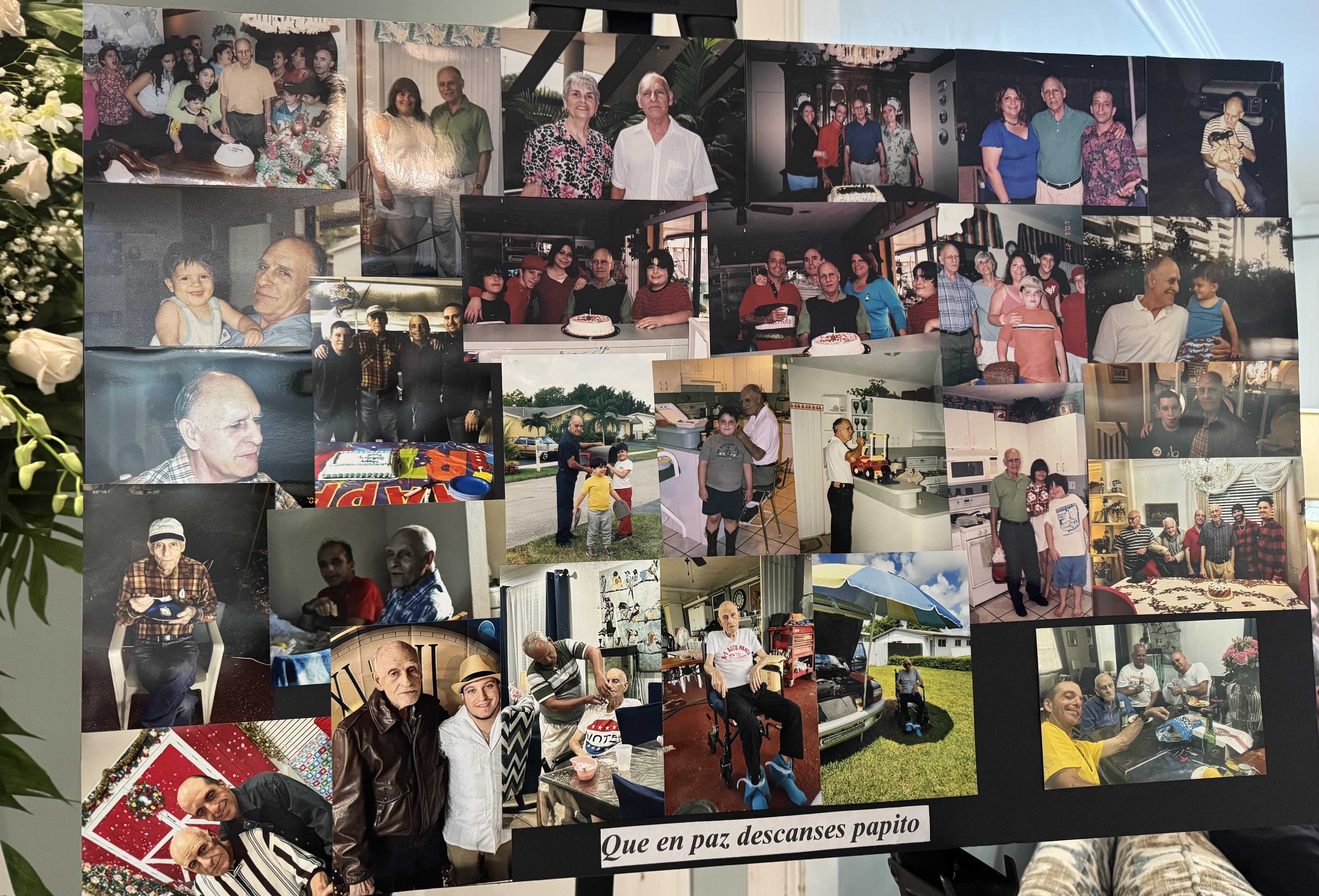 A collection of joyful family moments displayed on a board, showcasing love and togetherness.