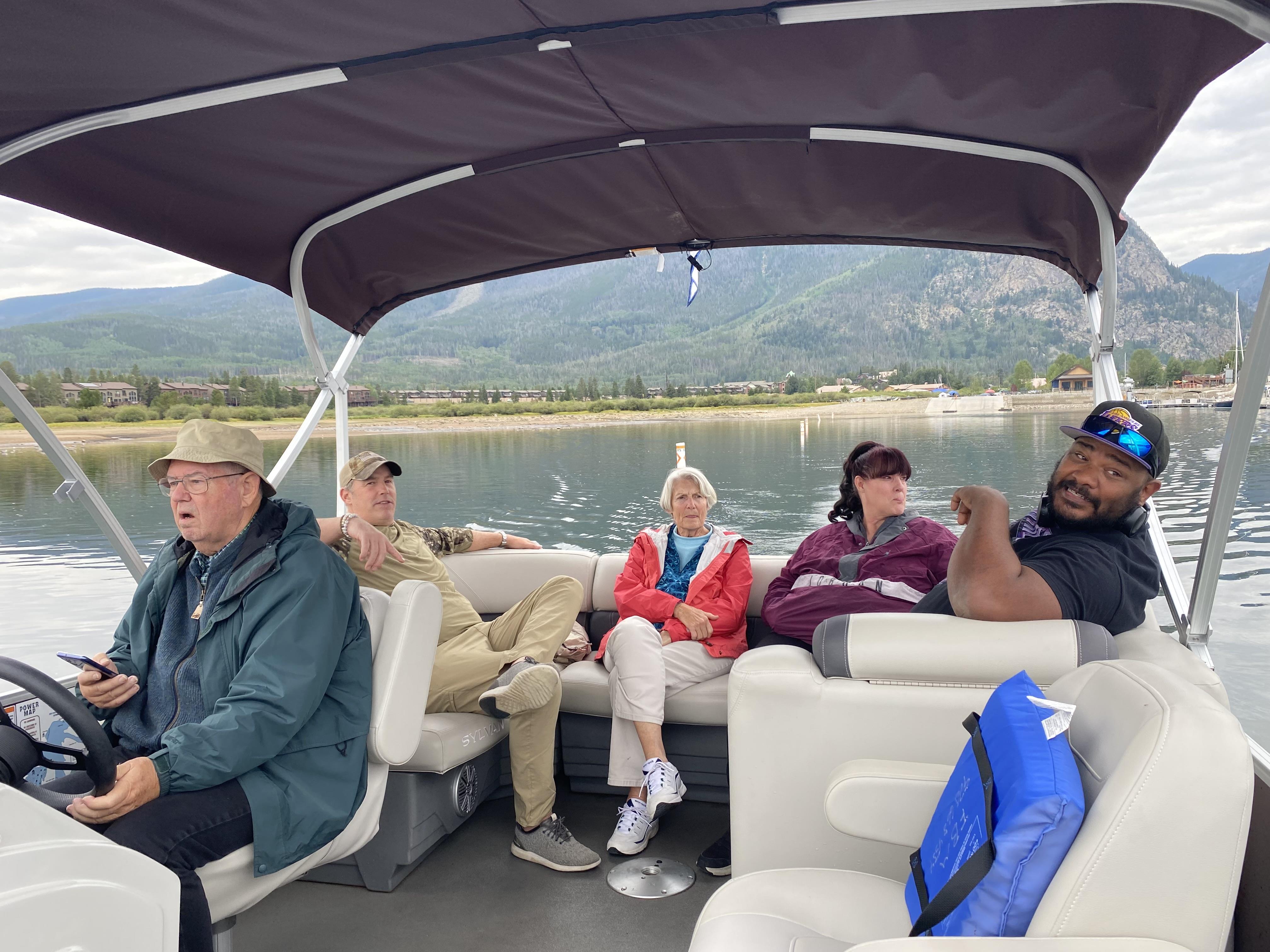 A group of people on a boat