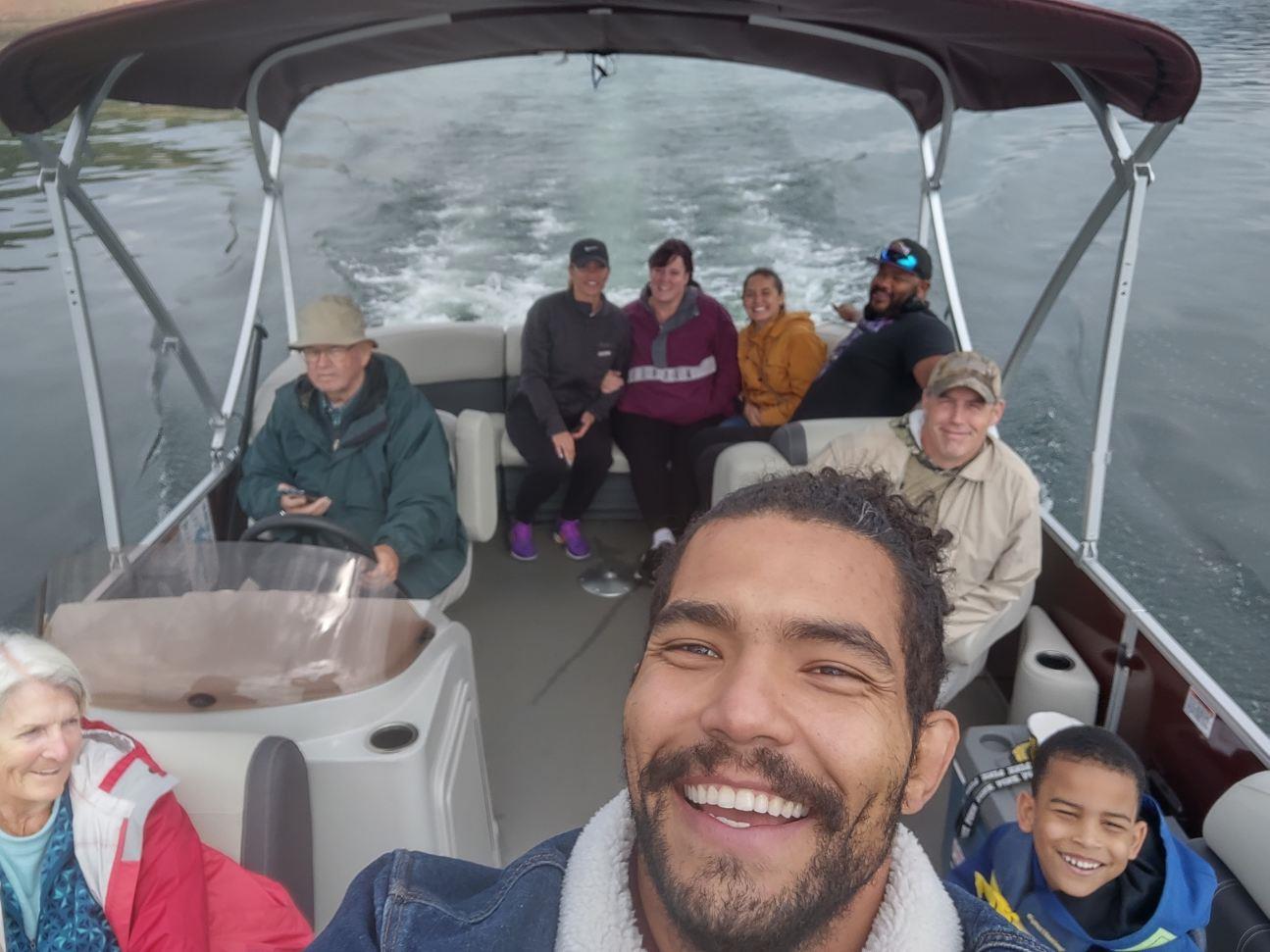 A group of people on a boat