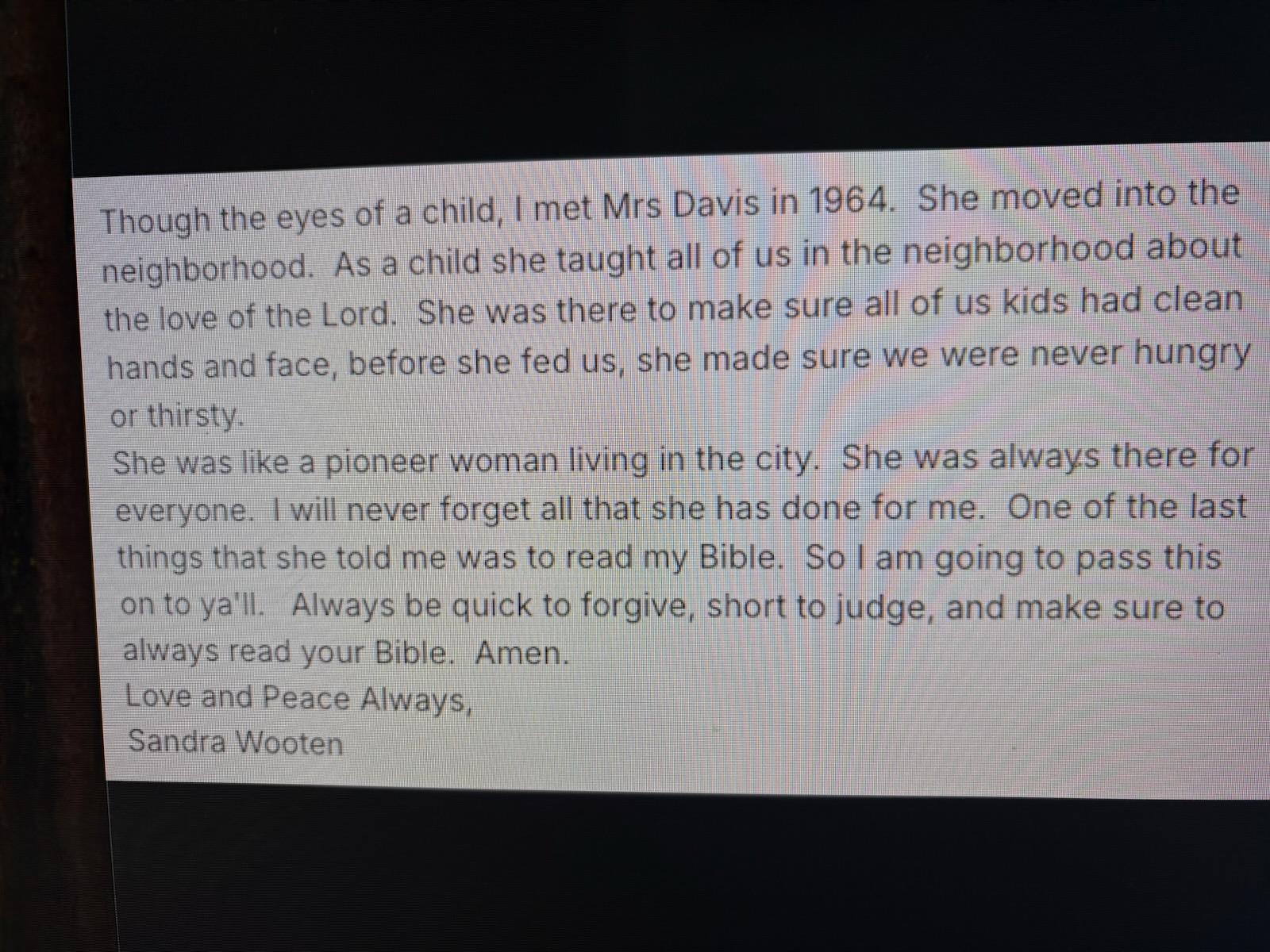 A reflection on Mrs.